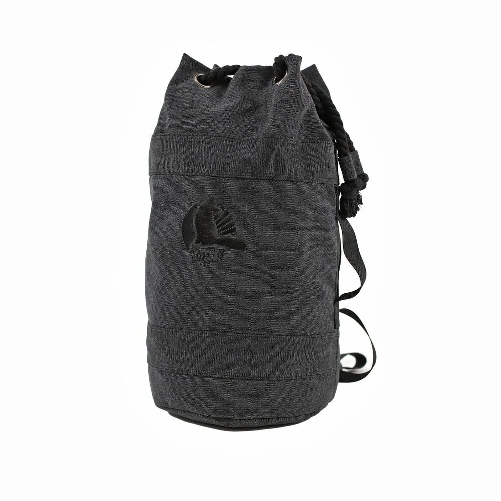 Kitsune Barrage Gear Bag Black Distressed Cotton Fabric Workout Gear BJJ